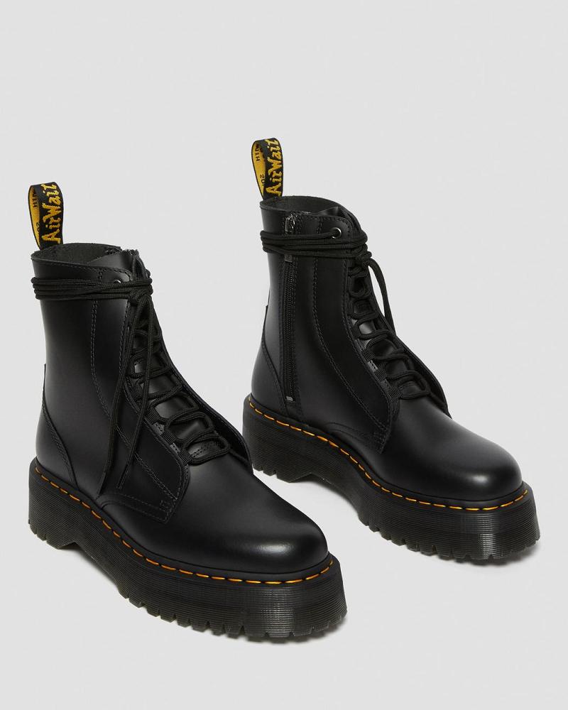 Botas Plataforma Dr Martens Jarrick Smooth Cuero Mujer Negros | MX 532QMA